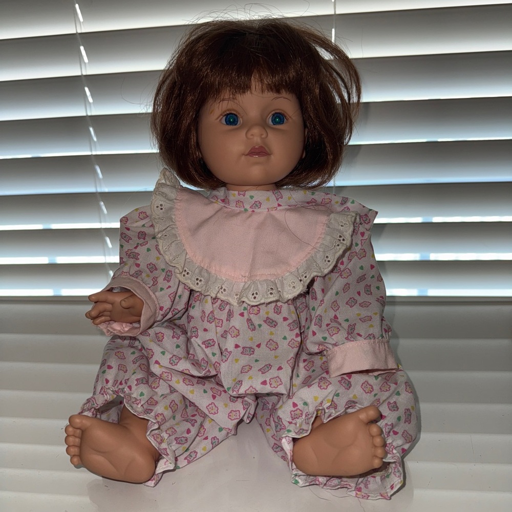 Doll RARE Playmates Baby So Beautiful Baby Doll  1995  Box Red Hair Pink Dress